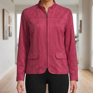 Alfred dunner Women's Full Zip Jacket Size 12 faux suede feel